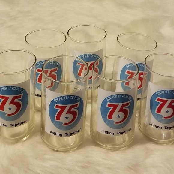 Other - 7 Drinking Glasses Skagit 75 in '76 Vintage